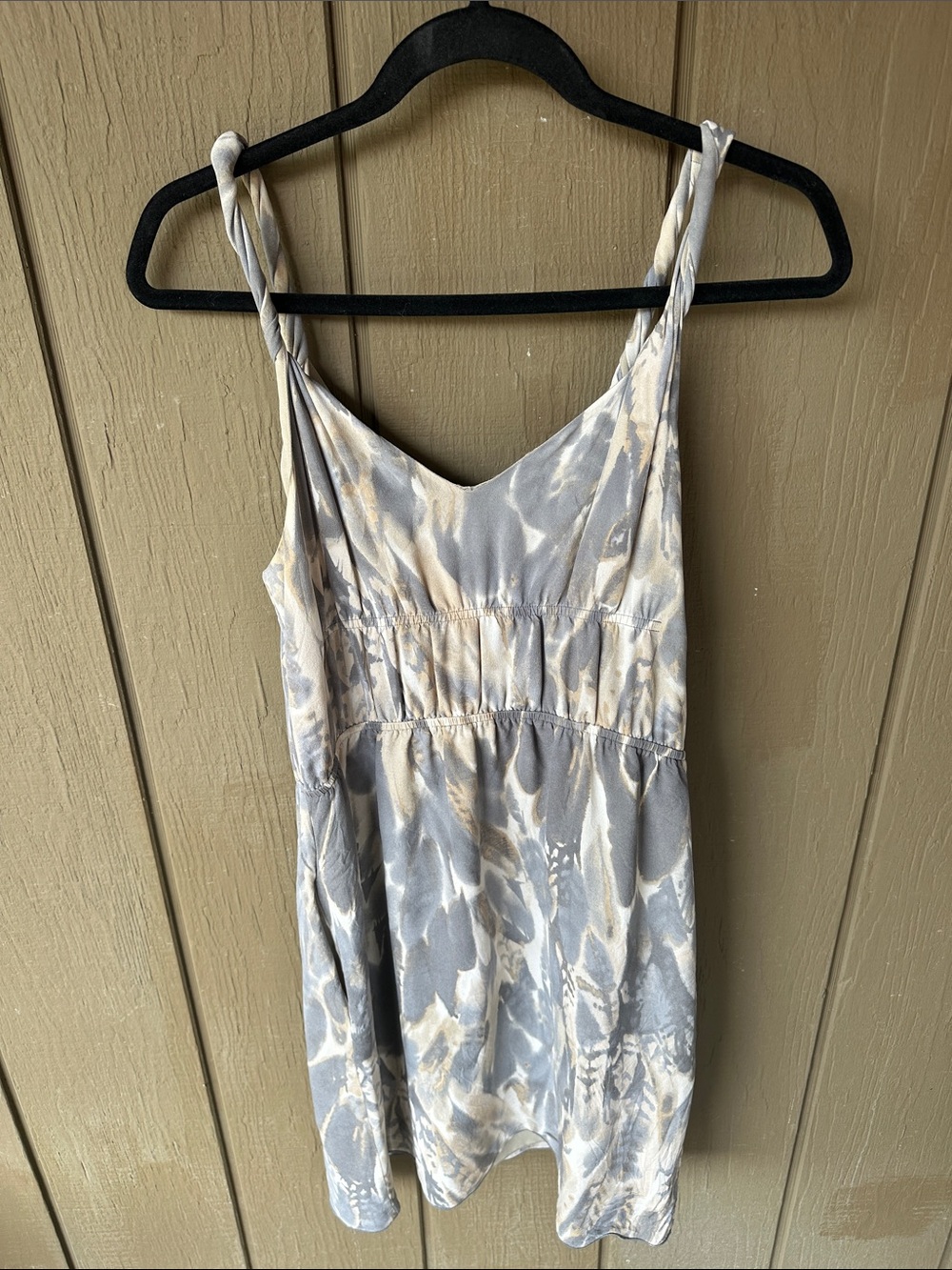 Banana Republic Gray and Cream Floral Slip Dress